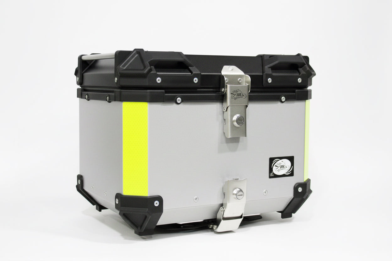 Baúl Gris  para Motocicleta – Top Case Universal para Casco y Accesorios