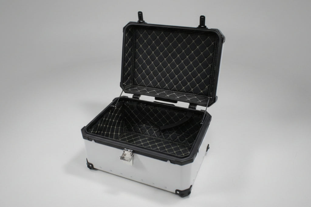 Baúl para Motocicleta en ALUMINO  65L – Top Case Universal para Casco y Accesorios