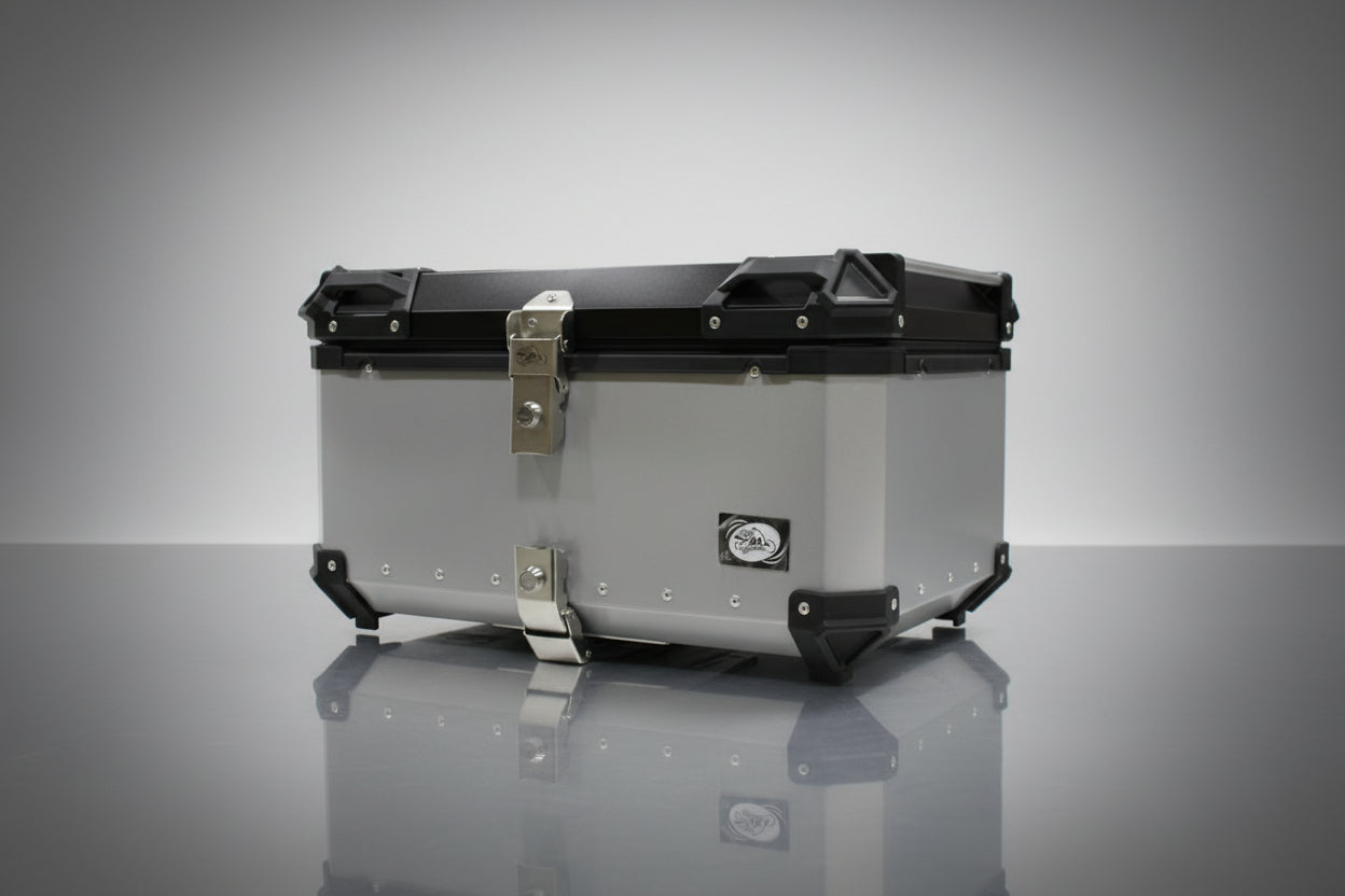 Baúl para Motocicleta en ALUMINO  65L – Top Case Universal para Casco y Accesorios